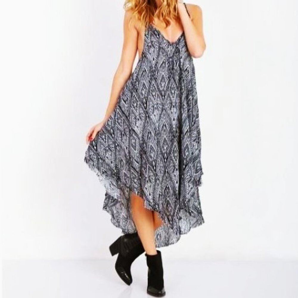 Intimately Free People FP Knot For You Slip Raven Combo Dress Flowy Ruched Bust